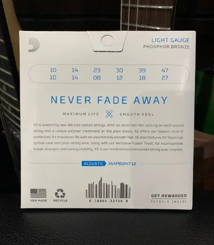 Струны для 12-ти струнной Акустической Гитары D'Addario XS 10-47 (USA)